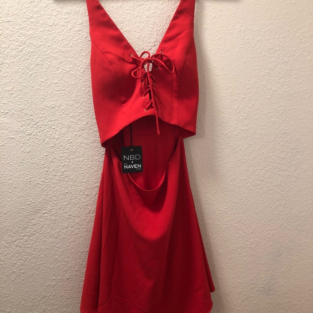 NBD X Naven Twins Beyond Love Lace Up Mini Dress - Picture 3 of 8